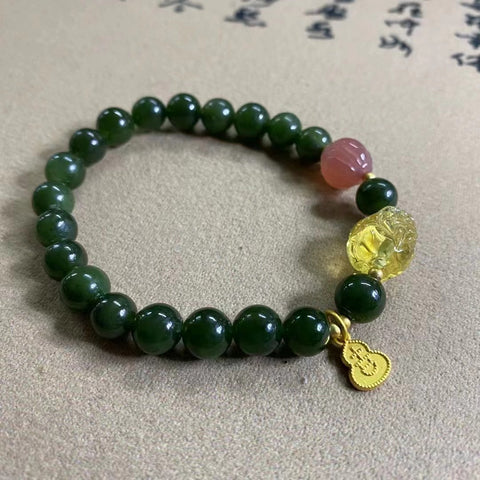 Gelang Jasper Alami dengan Beeswax Pixi + Aksesori Batu Akik Ukuran 8mm Sudah Termasuk Pajak Pengiriman