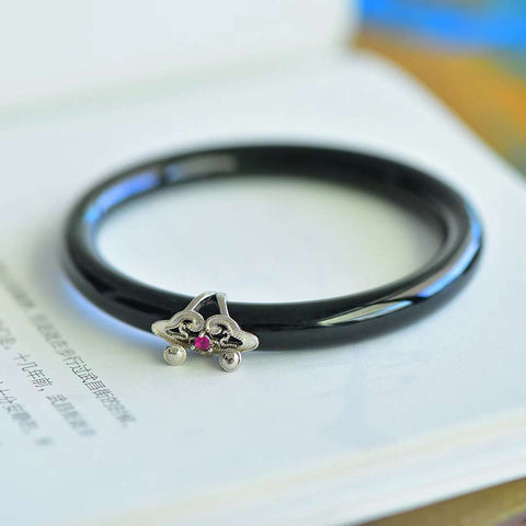 925 Perak dengan Gelang Tinker Perak Sayuran Giok Tinta Giok Hetian Jade, Gelang Tinker Perak, Giok baru dan unik yang hangat dan halus untuk dipakai ✨💫 Termasuk Pajak Pengiriman