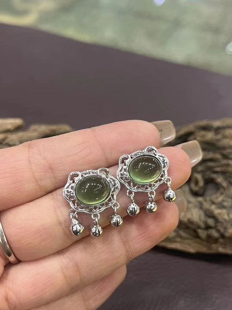 Anting Kunci Cui Jade Ruyi Alami Ukuran 10 * 8mm 925 Perak Sudah termasuk pajak pengiriman.