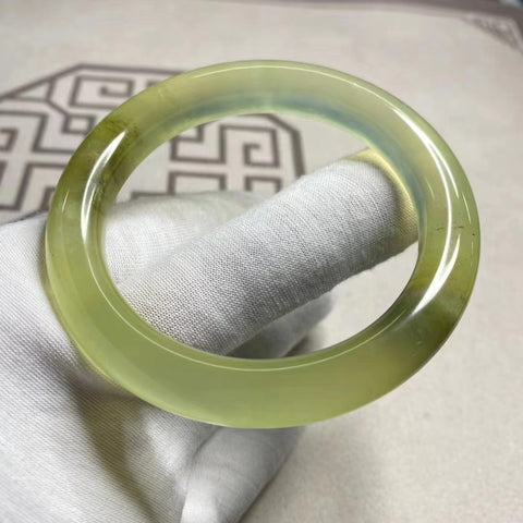 Gelang Lukisan Lanskap Warna Musim Semi Es Giok Cui Giok Alami Ukuran 55-57mm Lebar Sisi 11mm Ukuran 56.6mm Giok terjadi secara alami Pola acak Pajak Pengiriman Termasuk