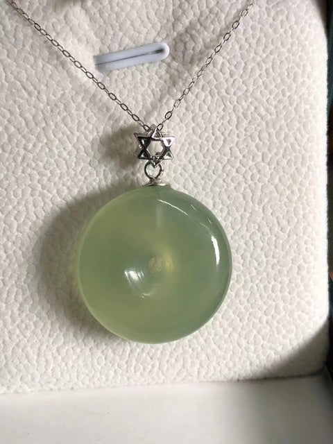 Kalung Perdamaian Giok Alami dari 925 Perak Ukuran 23,8 * 8,5 mm Sudah termasuk ongkos kirim dan pajak.