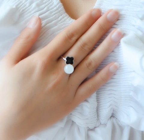 Set Cincin Giok Hetian Alami dari perak 925, giok yang bergaya indah, bersih, halus, dan hangat.