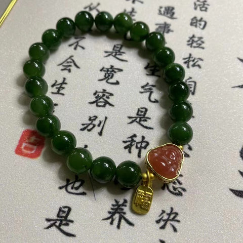 Gelang jasper alami yang indah dengan aksesoris pengawet warna yang indah Ukuran 8mm Sudah termasuk pajak pengiriman