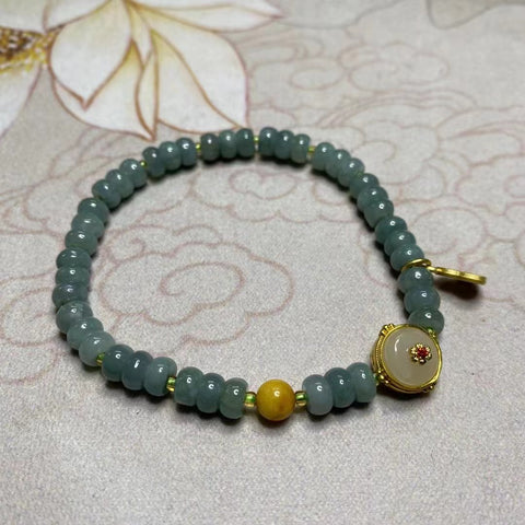 Gelang Manik-manik Sempoa Jadeite Halus Dengan Aksesoris Halus Ukuran 5.8mm Sudah Termasuk Pajak Pengiriman