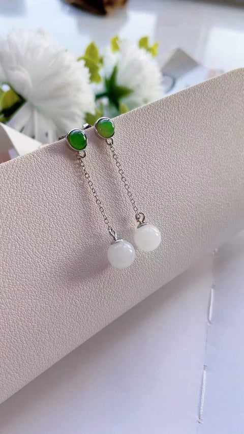Anting Hetian, perak 925 bertatahkan jasper, klasik dan serbaguna, ukuran 0,8, termasuk ongkos kirim dan pajak