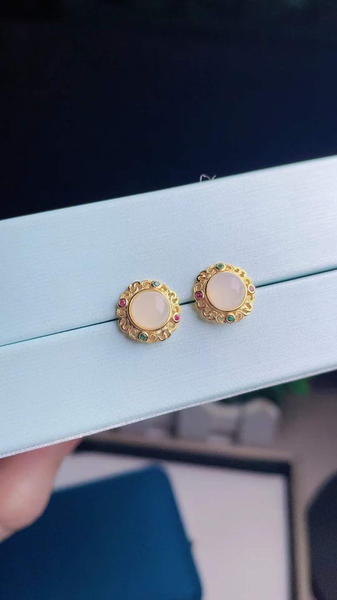 Anting Hetian, indah dan modis, tatahan perak 925, ukuran 6mm, termasuk pajak pengiriman