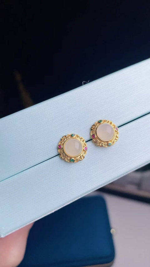 Anting Hetian, indah dan modis, tatahan perak 925, ukuran 6mm, termasuk pajak pengiriman