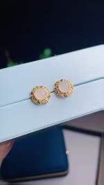 Anting Hetian, indah dan modis, tatahan perak 925, ukuran 6mm, termasuk pajak pengiriman