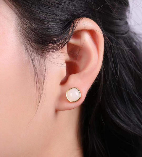 Anting Hetian alami, bahan lubang tua, dingin dan transparan, bahan halus, bersih dan menyegarkan, spesifikasi 0.8✖️0.8 termasuk pajak pengiriman