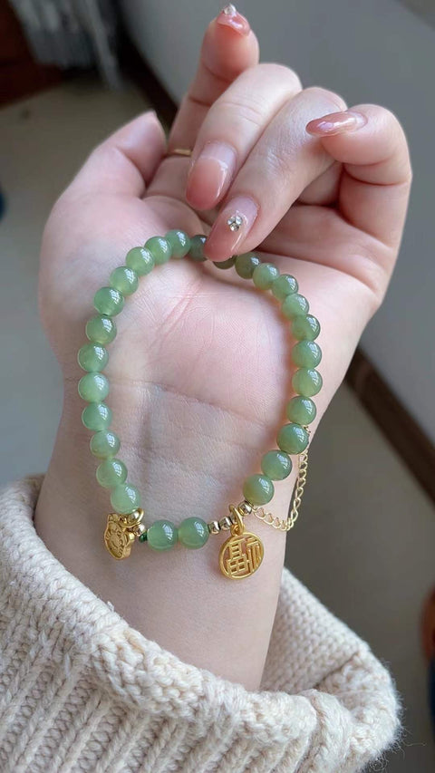 Gelang Hetian Qingshui alami, struktur kecil, indah dan modis, spesifikasi 0,6, termasuk pajak pengiriman