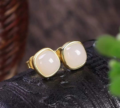 Anting Hetian alami, bahan lubang tua, dingin dan transparan, bahan halus, bersih dan menyegarkan, spesifikasi 0.8✖️0.8 termasuk pajak pengiriman