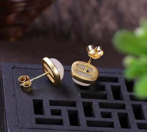 Anting Hetian alami, bahan lubang tua, dingin dan transparan, bahan halus, bersih dan menyegarkan, spesifikasi 0.8✖️0.8 termasuk pajak pengiriman