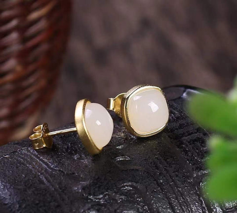 Anting Hetian alami, bahan lubang tua, dingin dan transparan, bahan halus, bersih dan menyegarkan, spesifikasi 0.8✖️0.8 termasuk pajak pengiriman