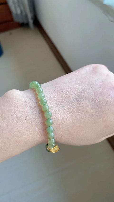 Gelang Hetian Qingshui alami, struktur kecil, indah dan modis, spesifikasi 0,6, termasuk pajak pengiriman