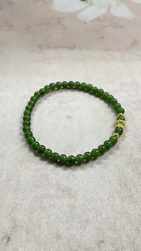 Gelang Hetian Jade Jasper yang Indah, dengan aksesoris yang indah - Pinggang Kecil, Spesifikasi: 4mm, termasuk ongkos kirim dan pajak