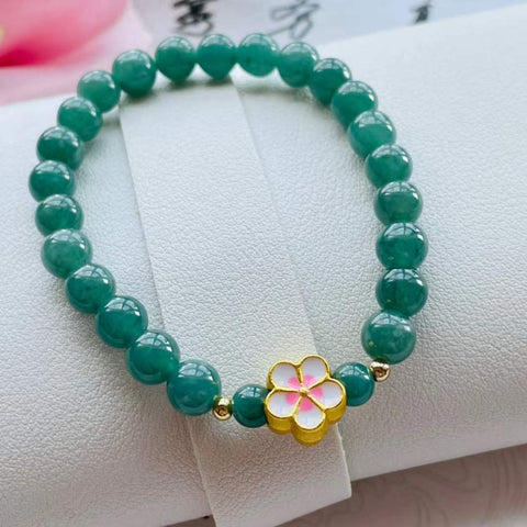 Gelang giok alami, bahan lubang tua, dasar halus dan hangat, bahan air biru yang indah, efek pemakaian yang indah, spesifikasi 0,8 termasuk pajak pengiriman
