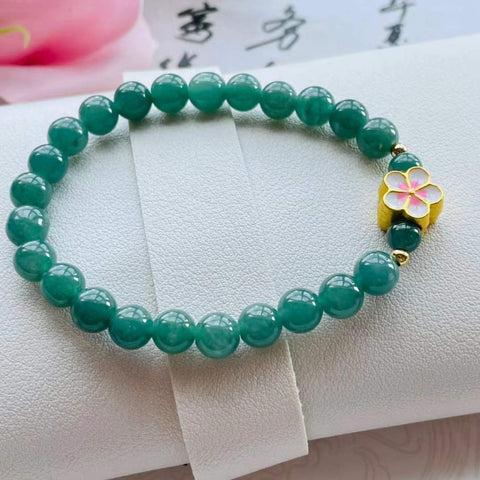 Gelang giok alami, bahan lubang tua, dasar halus dan hangat, bahan air biru yang indah, efek pemakaian yang indah, spesifikasi 0,8 termasuk pajak pengiriman