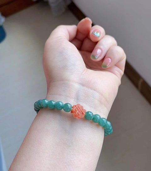 Gelang giok alami, bahan lubang tua, dasar halus dan hangat, bahan air biru yang indah, efek pemakaian yang indah, spesifikasi 0,8 termasuk pajak pengiriman