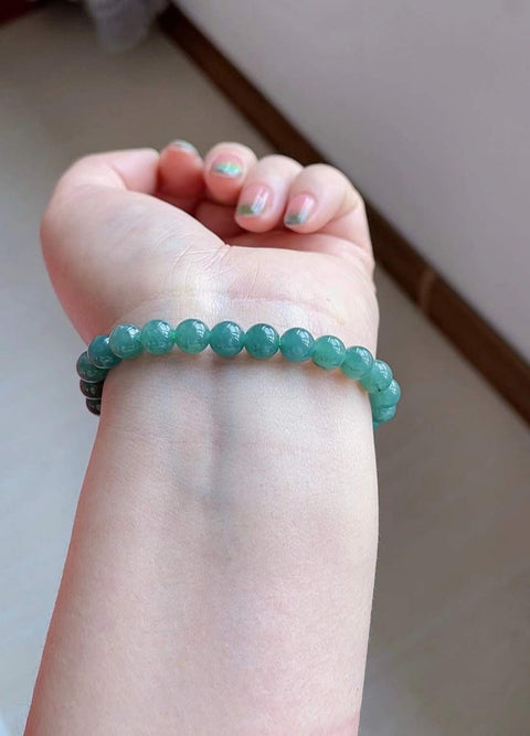 Gelang giok alami, bahan lubang tua, dasar halus dan hangat, bahan air biru yang indah, efek pemakaian yang indah, spesifikasi 0,8 termasuk pajak pengiriman