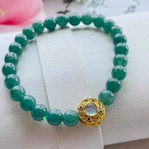 Gelang giok alami, bahan lubang tua, dasar halus dan hangat, bahan air biru yang indah, efek pemakaian yang indah, spesifikasi 0,8 termasuk pajak pengiriman