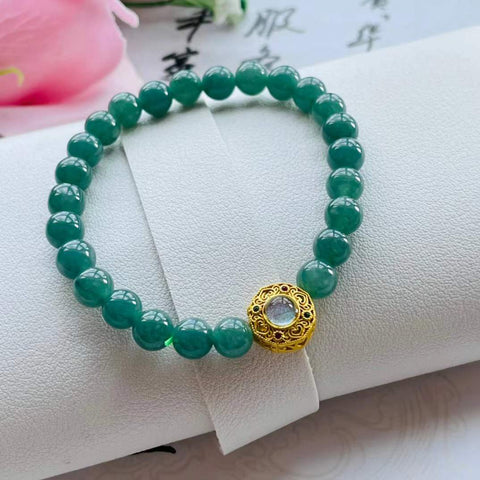 Gelang giok alami, bahan lubang tua, dasar halus dan hangat, bahan air biru yang indah, efek pemakaian yang indah, spesifikasi 0,8 termasuk pajak pengiriman