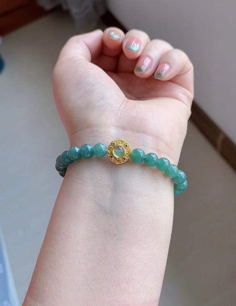 Gelang giok alami, bahan lubang tua, dasar halus dan hangat, bahan air biru yang indah, efek pemakaian yang indah, spesifikasi 0,8 termasuk pajak pengiriman