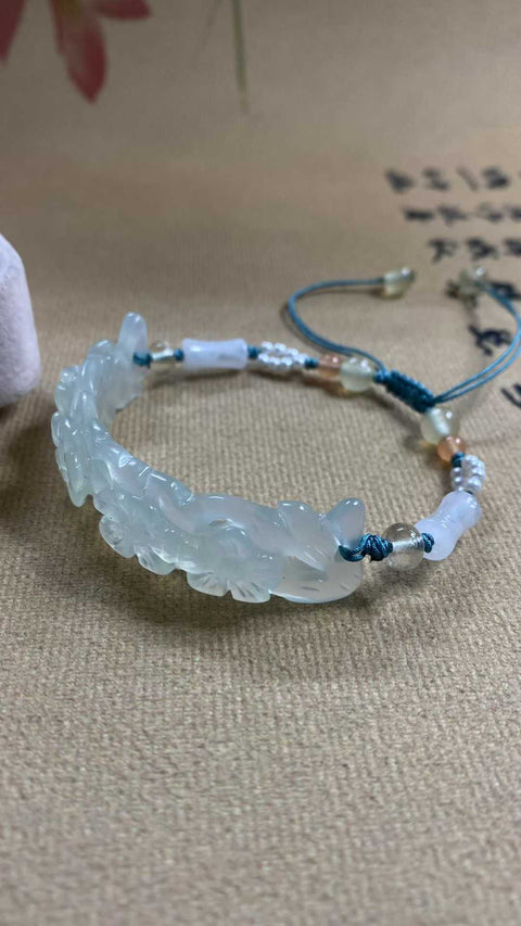Seumur hidup bahagia: ukiran giok Xiuyan yang indah - gelang pendamping, dengan aksesori indah, ukuran cincin yang dapat disesuaikan [warna], spesifikasi: 59✖️15.6mm, termasuk pengiriman dan pajak
