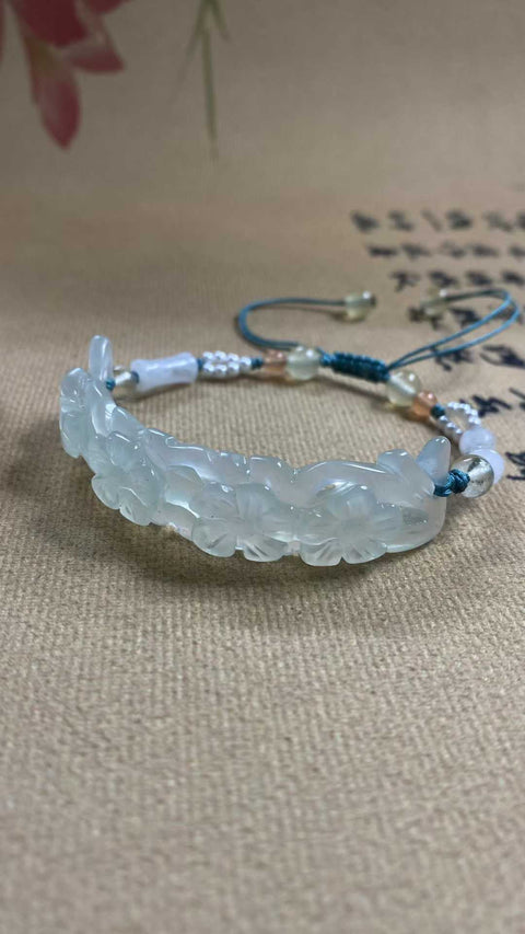 Seumur hidup bahagia: ukiran giok Xiuyan yang indah - gelang pendamping, dengan aksesori indah, ukuran cincin yang dapat disesuaikan [warna], spesifikasi: 59✖️15.6mm, termasuk pengiriman dan pajak