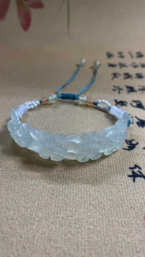 Seumur hidup bahagia: ukiran giok Xiuyan yang indah - gelang pendamping, dengan aksesori indah, ukuran cincin yang dapat disesuaikan [warna], spesifikasi: 59✖️15.6mm, termasuk pengiriman dan pajak