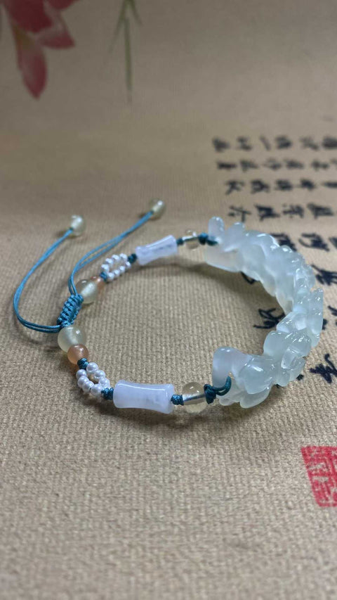 Seumur hidup bahagia: ukiran giok Xiuyan yang indah - gelang pendamping, dengan aksesori indah, ukuran cincin yang dapat disesuaikan [warna], spesifikasi: 59✖️15.6mm, termasuk pengiriman dan pajak