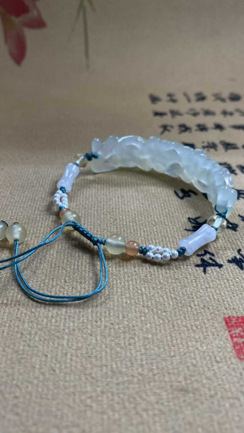 Seumur hidup bahagia: ukiran giok Xiuyan yang indah - gelang pendamping, dengan aksesori indah, ukuran cincin yang dapat disesuaikan [warna], spesifikasi: 59✖️15.6mm, termasuk pengiriman dan pajak