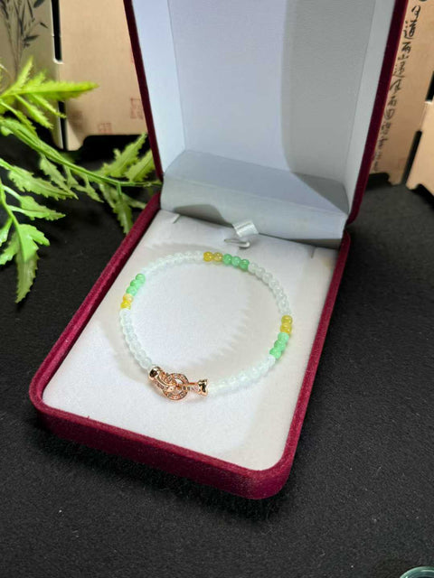 Gelang multi-harta giok alami, melambangkan kekayaan, keberuntungan, kemakmuran dan keberuntungan, penuh warna dan indah, ukuran sekitar: 4mm, termasuk pengiriman dan pajak