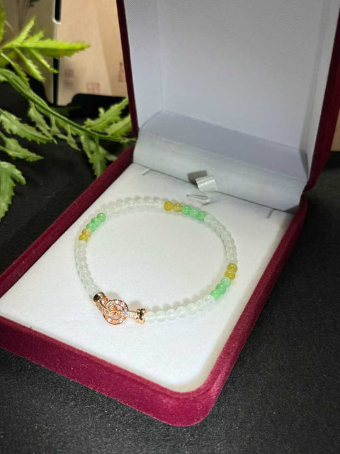 Gelang multi-harta giok alami, melambangkan kekayaan, keberuntungan, kemakmuran dan keberuntungan, penuh warna dan indah, ukuran sekitar: 4mm, termasuk pengiriman dan pajak