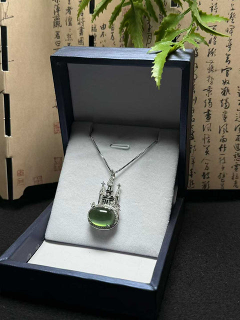 Xiuyu Yingguang 180 bahan lubang tua Liontin Kastil Mahkota 925 perak tatahan indah 🎉🎉 Halus dan lembab, penuh dan transparan, cerah dan sempurna 🌹 Ukuran: Kira-kira: 14×9.5㎜ Termasuk pengiriman dan pajak