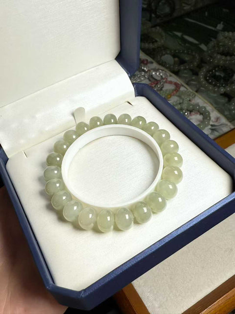 Manik-manik sempoa giok Hetian "Gelang Qingshui" giok halus berminyak kinerja biaya tinggi ukuran: sekitar: 10 × 8 mm termasuk pajak pengiriman