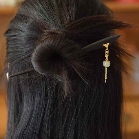 Manik Jimat Keberuntungan Giok Hetian Bertahtakan Perak 925 7820-6#, Jepit Rambut Ebony 🌸 Gioknya hangat dan lembut. Biaya pengiriman dan pajak sudah termasuk.
