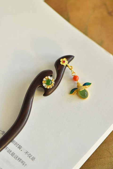 Jepit Rambut Cabochon Enamel Phoenix Ebony Giok Hetian Bertahtakan Perak 7816-4T#925 🌸 Desain baru dan unik, kualitas giok yang hangat dan halus, menarik perhatian dan memukau saat dikenakan. Biaya kirim dan pajak sudah termasuk.