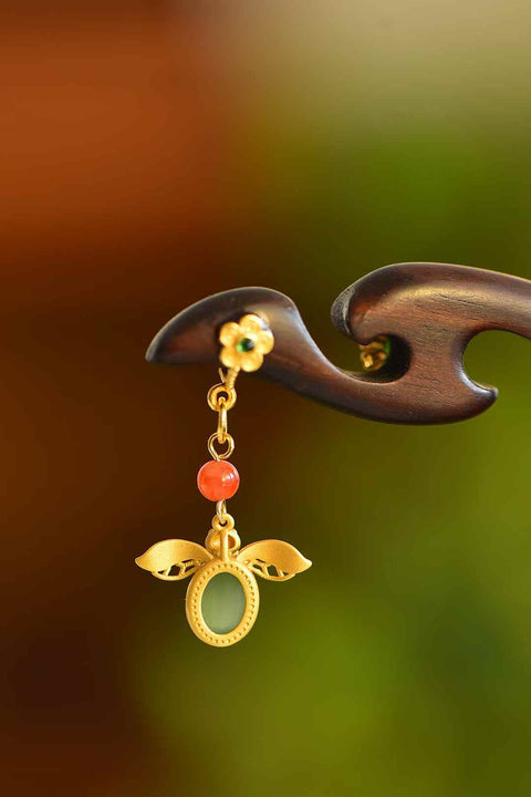 Jepit Rambut Cabochon Enamel Phoenix Ebony Giok Hetian Bertahtakan Perak 7816-4T#925 🌸 Desain baru dan unik, kualitas giok yang hangat dan halus, menarik perhatian dan memukau saat dikenakan. Biaya kirim dan pajak sudah termasuk.