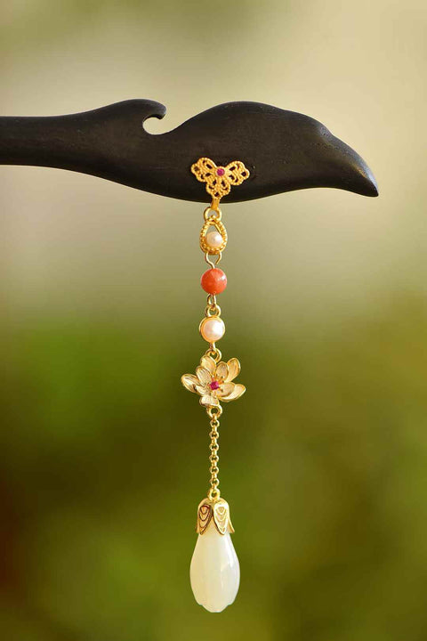 Jepit Rambut Giok Hetian Bertahtakan Perak 925, Bunga Magnolia, Awan Musim Panas, dan Ebony 7828-4# 🌸 Desain baru dan unik, kualitas giok yang hangat dan halus, menarik perhatian dan memukau saat dikenakan. Biaya pengiriman dan pajak sudah termasuk.