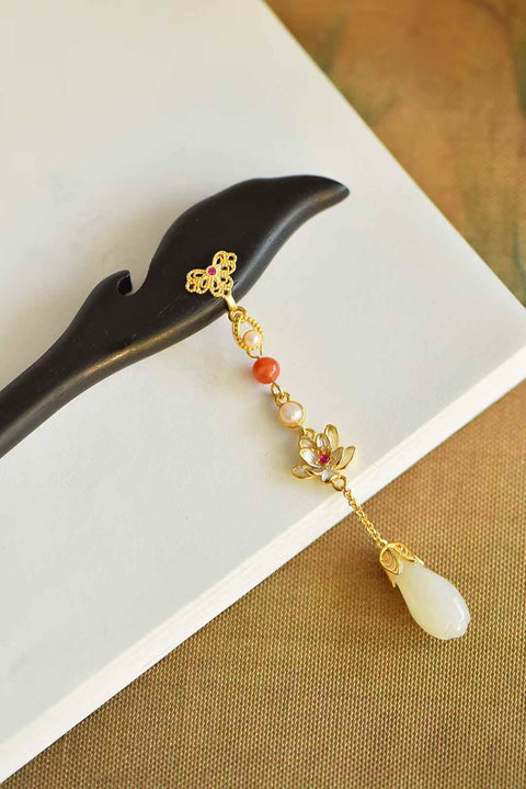 Jepit Rambut Giok Hetian Bertahtakan Perak 925, Bunga Magnolia, Awan Musim Panas, dan Ebony 7828-4# 🌸 Desain baru dan unik, kualitas giok yang hangat dan halus, menarik perhatian dan memukau saat dikenakan. Biaya pengiriman dan pajak sudah termasuk.