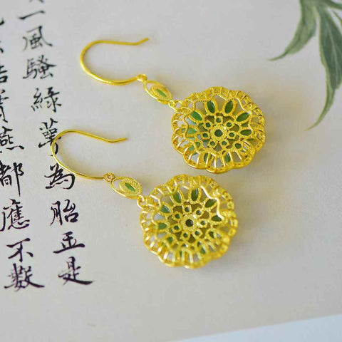 Anting Perak Sterling 925 Bertahtakan Giok Hetian 12378-2# (3*5) Termasuk biaya pengiriman dan pajak.