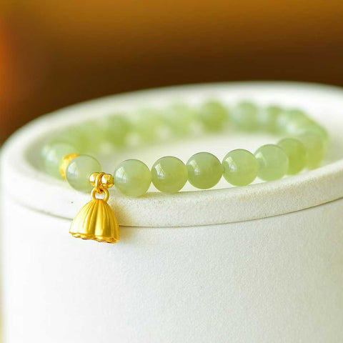 8804-6#, giok Hetian, bahan air jernih, gelang multi-batu permata teratai biru premium, gioknya hangat dan halus, modis, sederhana dan elegan, ukuran: 8mm, termasuk biaya pengiriman dan pajak.