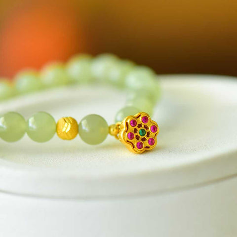 8804-6#, giok Hetian, bahan air jernih, gelang multi-batu permata teratai biru premium, gioknya hangat dan halus, modis, sederhana dan elegan, ukuran: 8mm, termasuk biaya pengiriman dan pajak.