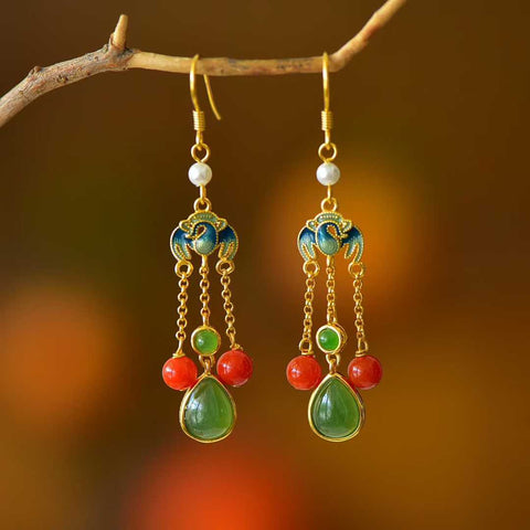 Anting Tetes Air Mata Perak Sterling 925 17109-2# bertatahkan Giok Hetian. Desain unik dan baru, kualitas giok terbaik. Ukuran sekitar 7*9 cm. Biaya kirim dan pajak sudah termasuk.