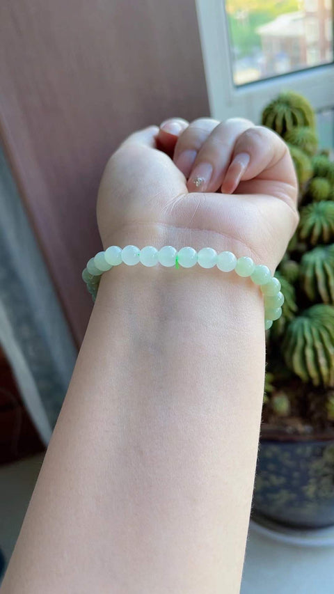 Gelang giok Hetian alami, warna alami, warna gradasi, bahan bersih dan menyegarkan, ukuran 6mm, termasuk biaya pengiriman dan pajak.