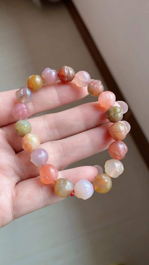 Gelang akik Yanyuan alami, dengan desain tersenyum, terbuat dari bahan tambang tua, tekstur halus dan hangat, warna alami, ukuran 1.0 (termasuk biaya pengiriman dan pajak).