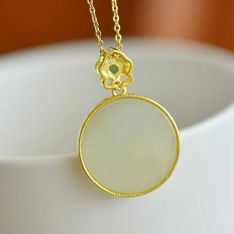 Liontin Giok Hetian Bertahtakan Perak 5790-4#s925 dengan You All the Way (Batu Kasar): 20×20 cm (Termasuk ongkos kirim dan pajak)