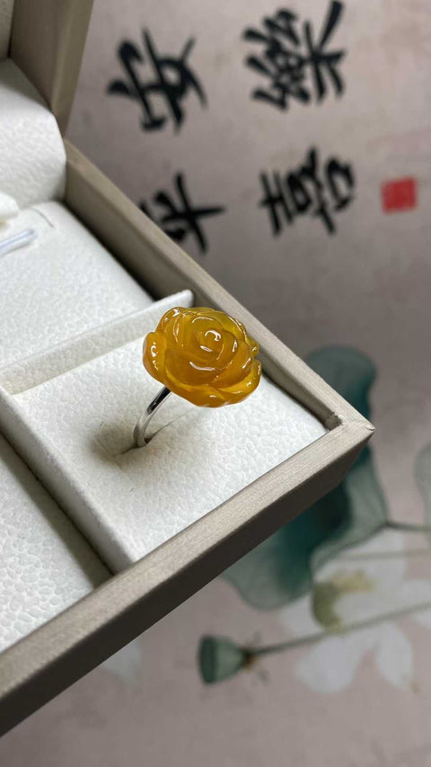 Hargai Seumur Hidup: Cincin Bunga Mawar Giok Xiuyan yang Indah 💍, bertahtakan perak sterling 925, ukuran yang dapat disesuaikan, 15 mm, termasuk biaya pengiriman dan pajak.