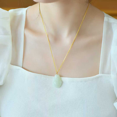 5618-2# Liontin Dewa Kekayaan giok Hetian tatahan 18k bahan Korea, ukuran 19*28 cm, sudah termasuk ongkos kirim dan pajak. Nomor barang: 202511221506