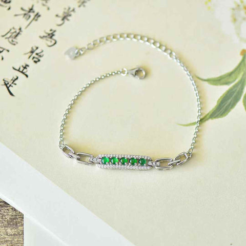 Perak 35015s925 dengan batu zirkon cabochon jadeite: 3*3 (termasuk ongkos kirim dan pajak)